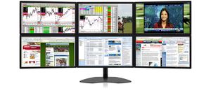 Six-Screen Monitors: Zenview Command Center professional-grade six-screen LCD monitors